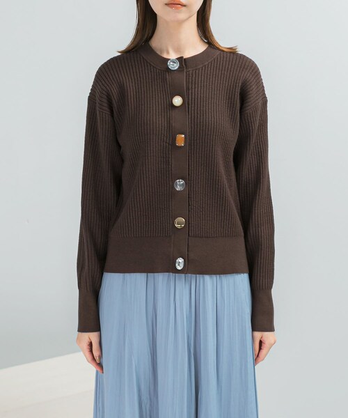 URBAN RESEARCH ROSSO（アーバンリサーチロッソ）の「Torrazzo Donna　Bijou Kint Cardigan（カーディガン/ボレロ・レディース・NAVY/BROWN・Free）」の7枚目の写真