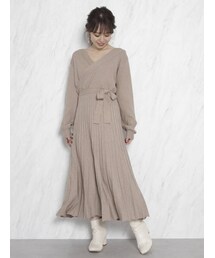 dazzlin | カシュクールニットワンピース(ワンピース)