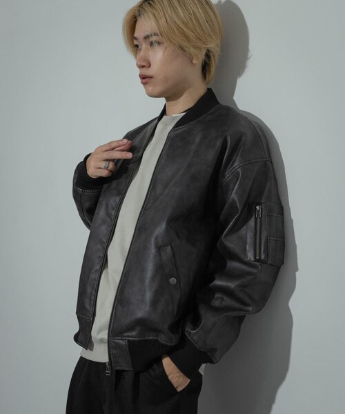 SENSE OF PLACE by URBAN RESEARCH（センスオブプレイスバイアーバンリサーチ）の「ヴィンテージライクMA-1（MA-1・メンズ・BLACK/BROWN・M/L）」の6枚目の写真