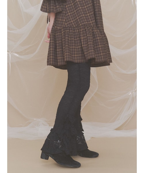 merry jenny（メリージェニー）の「サイドリボンレースパンツ（その他パンツ・レディース・オフホワイト/ブラック・F）」の5枚目の写真