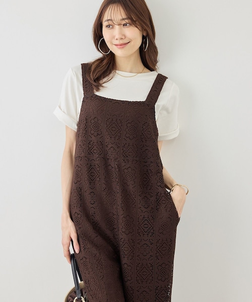 ROPE' PICNIC(ロペピクニック)の「幾何学レースオールインワン(つなぎ/オールインワン・レディース・キナリ/ブラウン・F)」の18枚目の写真