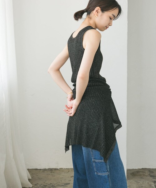 URBAN RESEARCH（アーバンリサーチ）の「ハイゲージラメタンクトップ（タンクトップ・レディース・BLACK系/BEIGE系/BLUE系・FREE）」の6枚目の写真