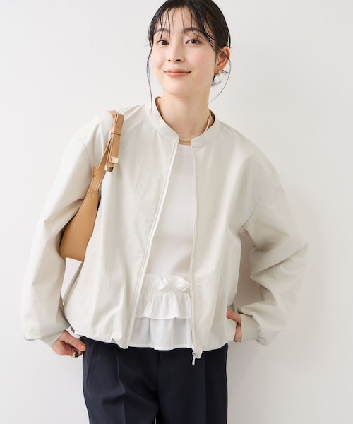VIS(ビス)の「ボリュームバルーンブルゾン/UVケア・イージーケア(ブルゾン・レディース・ブラック/キナリ/カーキ・F)」の6枚目の写真