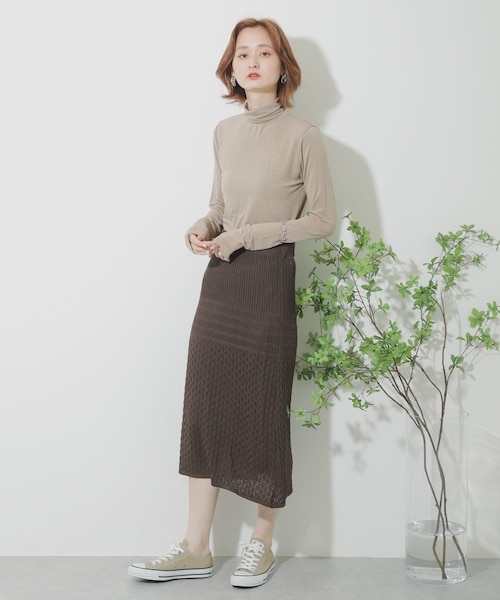 SENSE OF PLACE by URBAN RESEARCH(センスオブプレイスバイアーバンリサーチ)の「クロシェニットスカート(スカート・レディース・L.BROWN/GREIGE/BROWN/MINT・FREE)」の20枚目の写真