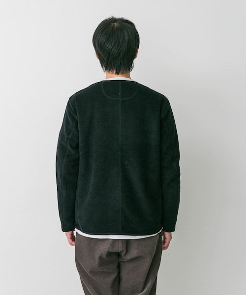 URBAN RESEARCH DOORS（アーバンリサーチドアーズ）の「DANTON　FLEECE COLLARLESS JACKET（ノーカラージャケット・メンズ・BLACK/MARBLE/DK GREY/C GREY/KHAKI/GREEN/DK ORANGE・40/42/44）」の9枚目の写真