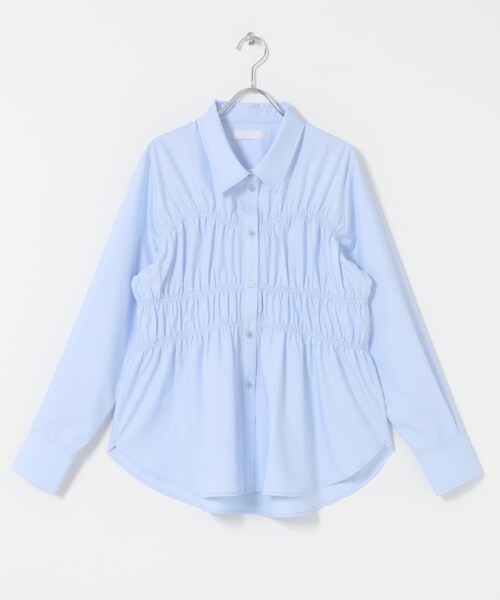 SENSE OF PLACE by URBAN RESEARCH（センスオブプレイスバイアーバンリサーチ）の「シャーリングデザインシャツ（シャツ/ブラウス・レディース・OFF WHITE/L.BLUE/PINK・One）」の3枚目の写真