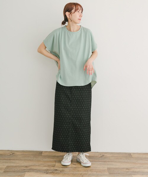 ITEMS URBANRESEARCH（アイテムズ アーバンリサーチ）の「ナイロンドッキングフレンチプルオーバー（Tシャツ/カットソー・レディース・NVY×OFF/OFF×BLK/MNT・FREE）」の16枚目の写真