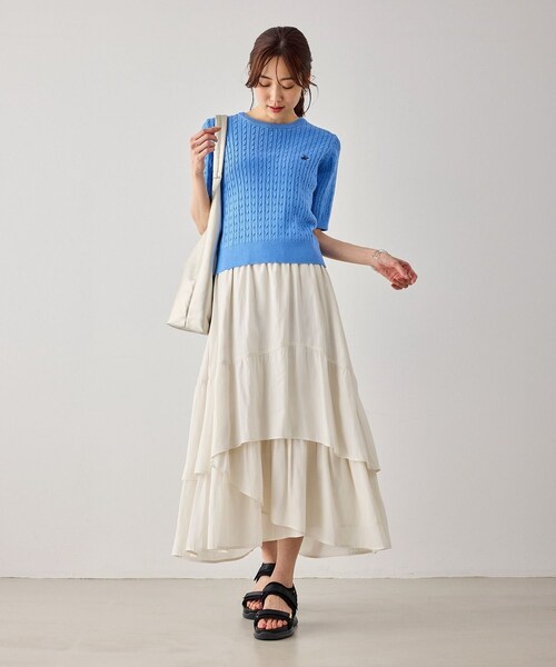 ROPE' PICNIC(ロペピクニック)の「ダンダンティアードスカート(スカート・レディース・チャコール/オフホワイト/サックス・F)」の15枚目の写真