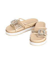 MERCURYDUO | ビジューバイカラークリアサンダル(サンダル)