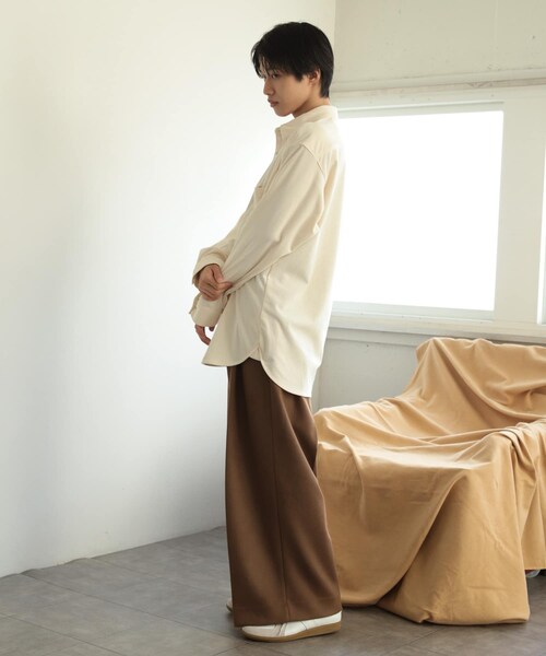 SENSE OF PLACE by URBAN RESEARCH（センスオブプレイスバイアーバンリサーチ）の「コーデュロイルーズシャツ（シャツ/ブラウス・メンズ・IVORY/BLACK/BLUE/L.KHAKI・M/L）」の12枚目の写真