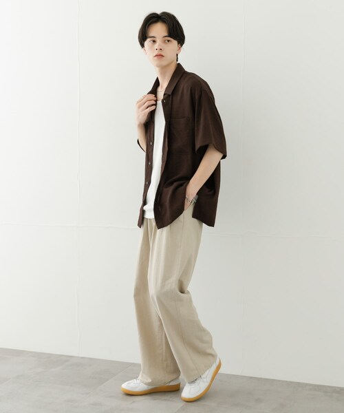 SENSE OF PLACE by URBAN RESEARCH（センスオブプレイスバイアーバンリサーチ）の「ドライタッチワイドパンツ（その他パンツ・メンズ・BLACK/GREIGE/GREEN・M/L）」の19枚目の写真