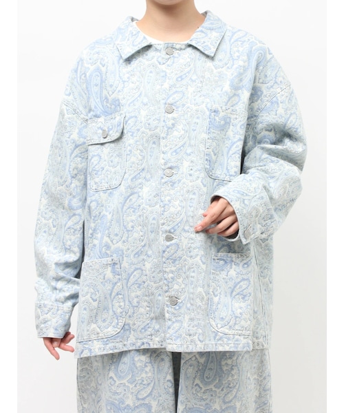 Ungrid（アングリッド）の「ペイズリーデニムカバーオール（カバーオール・レディース・ブルー/アイスブルー・F）」の5枚目の写真