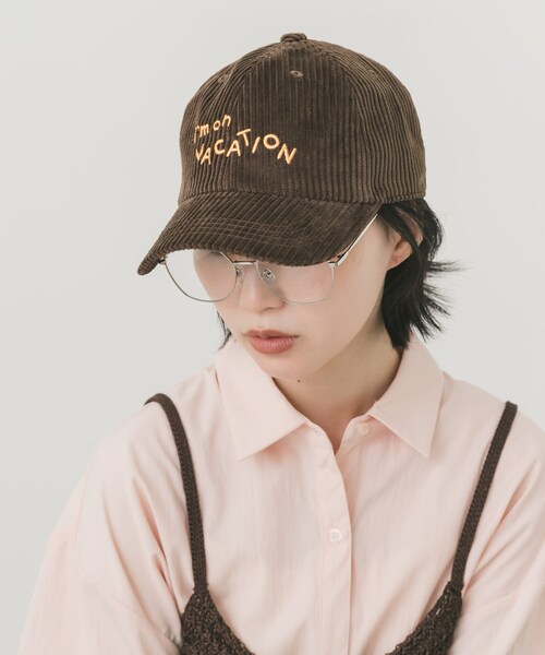 SMELLY（スメリー）の「vacationコーデュロイキャップ（キャップ・レディース・BRN/NVY/PNK・-）」の8枚目の写真