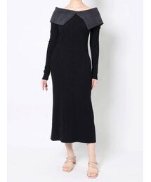 LAGUNAMOON | ヘリンボンカラーニットワンピース(ワンピース)