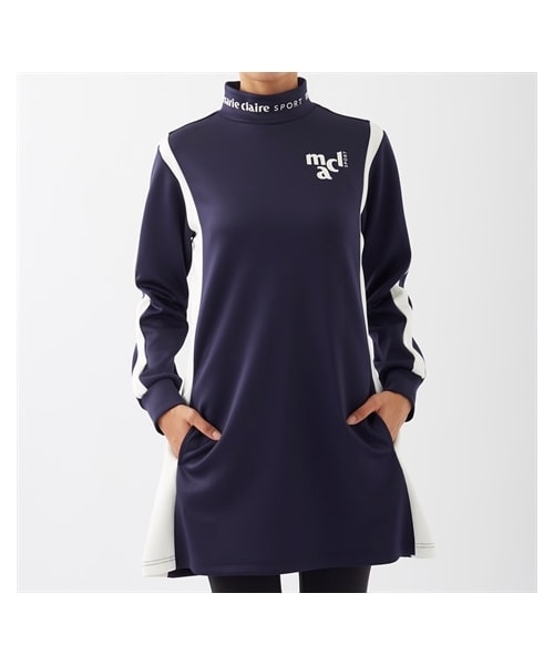 marie claire sport ダンボールニットジャージワンピース