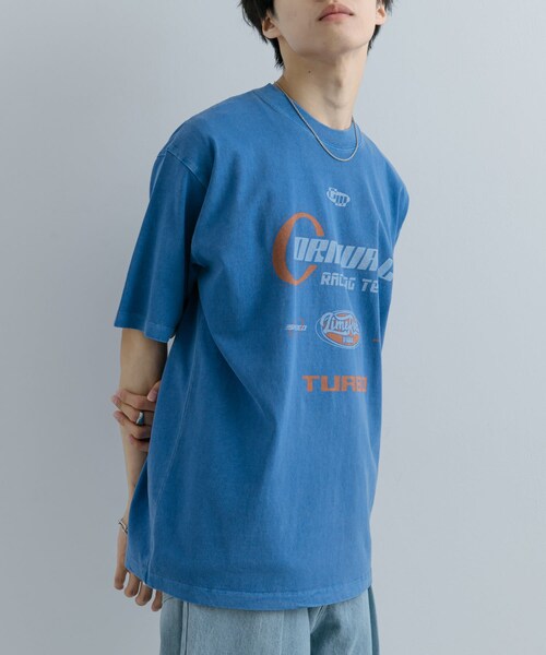 SENSE OF PLACE by URBAN RESEARCH(センスオブプレイスバイアーバンリサーチ)の「フェードロゴグラフィックTシャツ(5分袖)(Tシャツ/カットソー・メンズ・ROYAL BLUE/BLACK/YELLOW・M/L)」の18枚目の写真