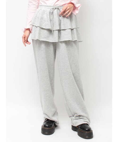 スカートレイヤードスウェットパンツ