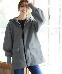 nissen | 裏起毛リブ切替立衿ジップアップパーカーライトコート＜大きいサイズ有＞(ジャケット/アウター)