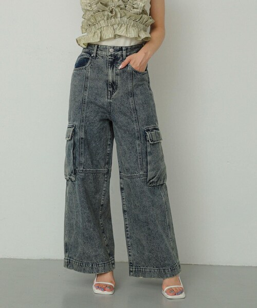 SENSE OF PLACE by URBAN RESEARCH(センスオブプレイスバイアーバンリサーチ)の「ヴィンテージデニムワイドパンツ(デニムパンツ・レディース・GRAY/L.INDIGO・S/M)」の20枚目の写真
