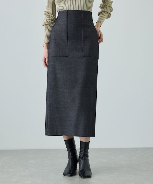 ROPE'（ロペ）の「[美人スカート]トリアセツイル ポケット付きタイトスカート(デニムライク)/イージーケア・セットアップ対応（スカート・レディース・ネイビー系・36/38/40）」の5枚目の写真