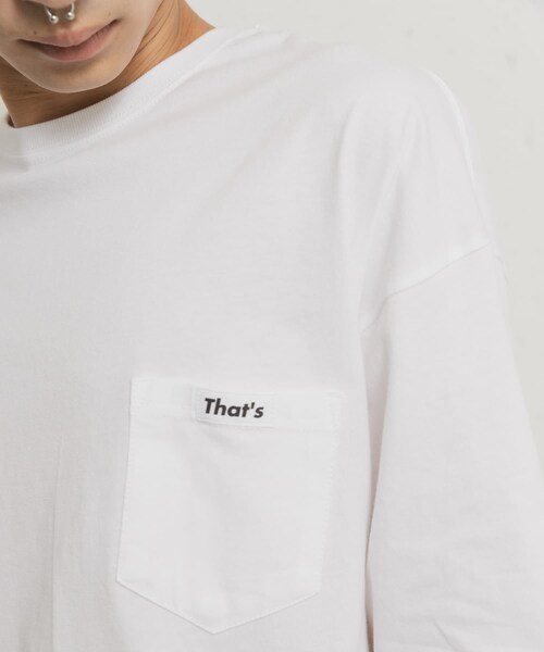 THE GOODLAND MARKET（ザグッドランドマーケット）の「That’s　the Tee Tag&Pocket（Tシャツ/カットソー・メンズ・WH・M/L/XL）」の4枚目の写真