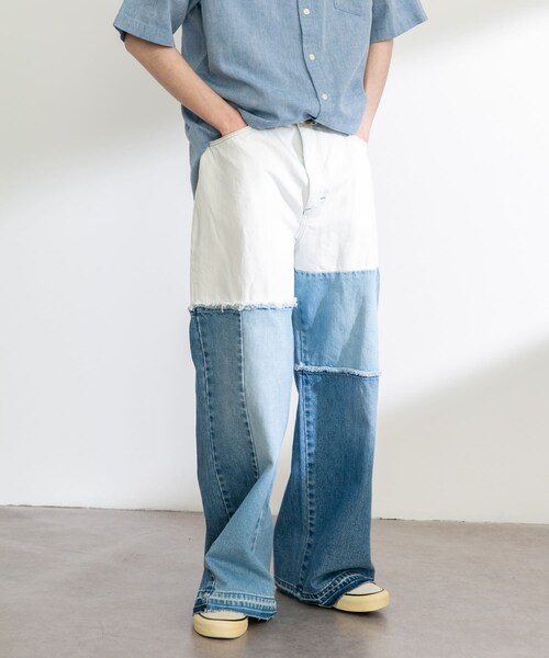 URBAN RESEARCH Sonny Label（アーバンリサーチサニーレーベル）の「Wrangler　WREMAKE WIDE（デニムパンツ・メンズ・BK USED/BL USED・M/L）」の18枚目の写真