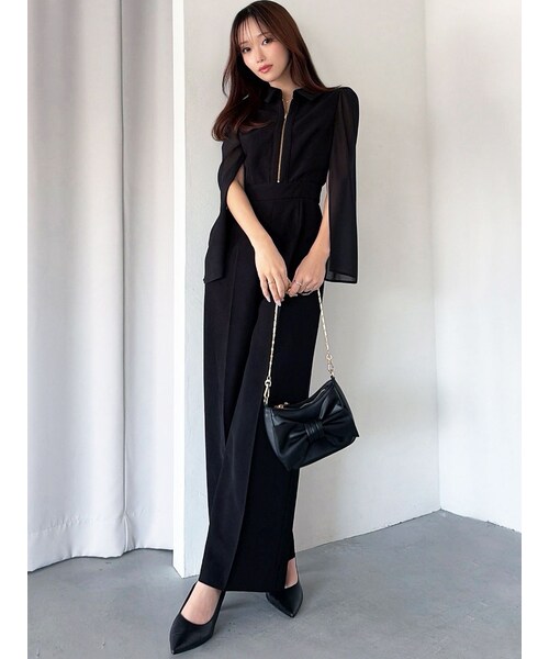 RESEXXY（リゼクシー）の「シアースリーブコンビネゾン（つなぎ/オールインワン・レディース・チャコールグレー/ブラック・S/M）」の6枚目の写真