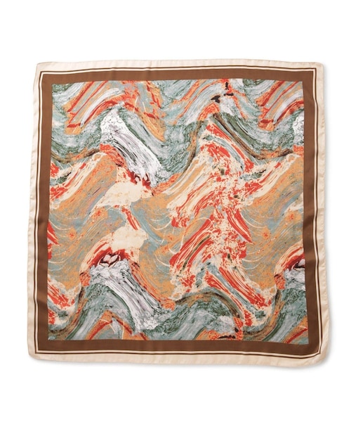 VIS（ビス）の「アソート柄スカーフ 90cm（バンダナ/スカーフ・レディース・ベージュ系/ネイビー系・F）」の15枚目の写真