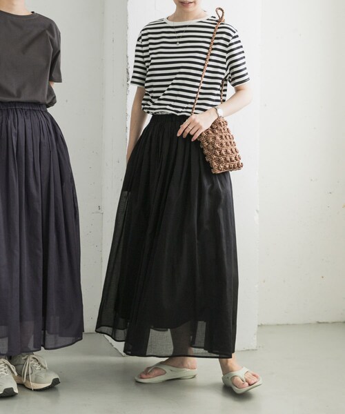 URBAN RESEARCH DOORS(アーバンリサーチドアーズ)の「『UR TECH』ボイルカットドッキングワンピース(ワンピース・レディース・BORDER/PINK/CHARCOAL・M)」の11枚目の写真