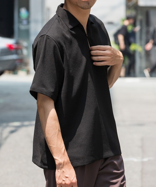 URBAN RESEARCH ROSSO（アーバンリサーチロッソ）の「『WEB限定』『セットアップ対応』パナマ風スキッパーシャツ（シャツ/ブラウス・メンズ・MOCHA/ICE GRAY/NAVY/BLACK・M/L）」の8枚目の写真