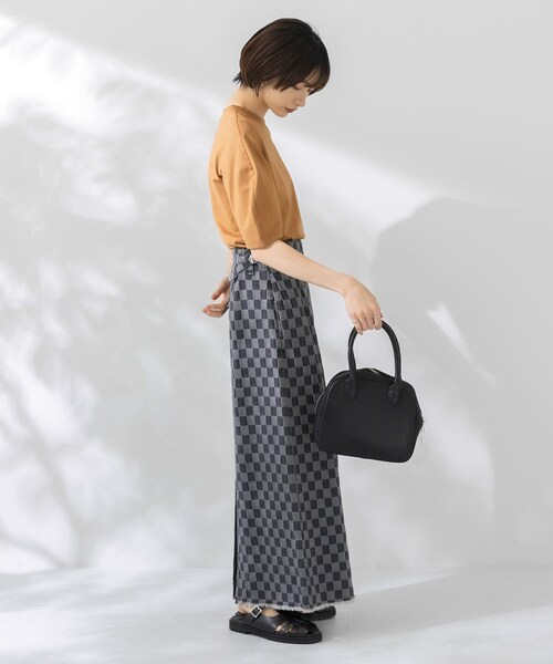 KBF（ケイビーエフ）の「チェッカーパターンデニムスカート（デニムスカート・レディース・BLUE/GRAY/BLACK・one）」の9枚目の写真