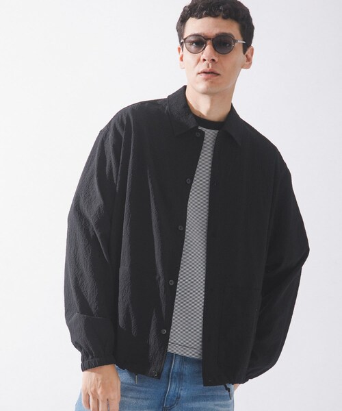 URBAN RESEARCH Sonny Label（アーバンリサーチサニーレーベル）の「シアサッカーコーチジャケット（ブルゾン・メンズ・ブラック/ネイビー/グリーン・M/L）」の5枚目の写真
