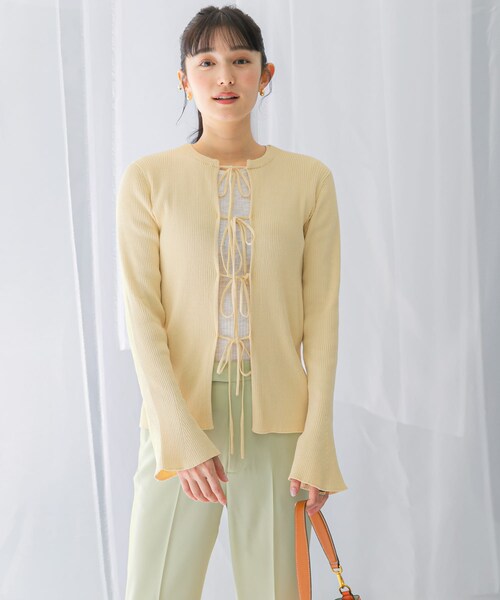URBAN RESEARCH ROSSO（アーバンリサーチロッソ）の「リボンデザインカーディガン（カーディガン/ボレロ・レディース・beige/orange・FREE）」の8枚目の写真