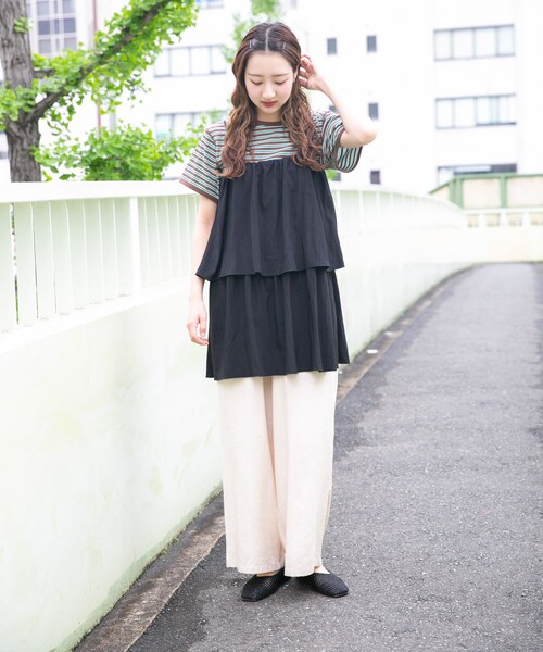 ITEMS URBANRESEARCH(アイテムズ アーバンリサーチ)の「チュニックレイヤードキャミソール(チュニック・レディース・BLK/BEG・FREE)」の10枚目の写真