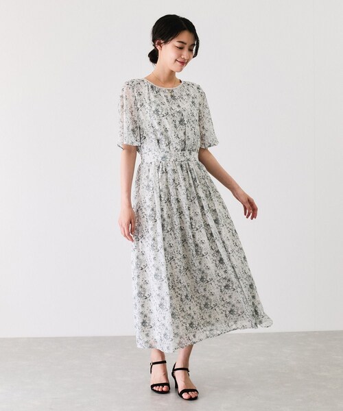 Jayro（ジャイロ）の「楊柳花柄プリントワンピース（ワンピース・レディース・ブラック系/ホワイト系・M）」の8枚目の写真