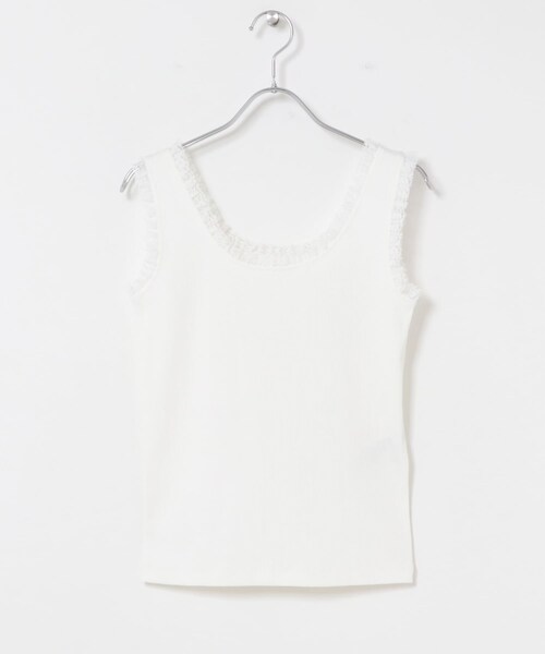 SENSE OF PLACE by URBAN RESEARCH（センスオブプレイスバイアーバンリサーチ）の「レースフリルタンクトップ（タンクトップ・レディース・OFF WHITE/BLACK・One）」の9枚目の写真