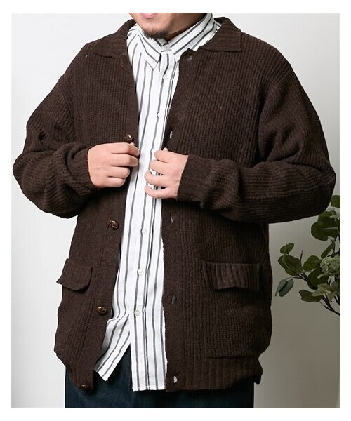 nissen（ニッセン）の「襟付きニットカーディガン【大きいサイズメンズ