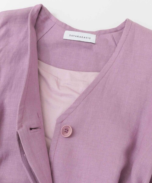 URBAN RESEARCH（アーバンリサーチ）の「SAYAKA DAVIS　V NECK FLARED COAT（ノーカラージャケット・レディース・ORCHID・P）」の4枚目の写真