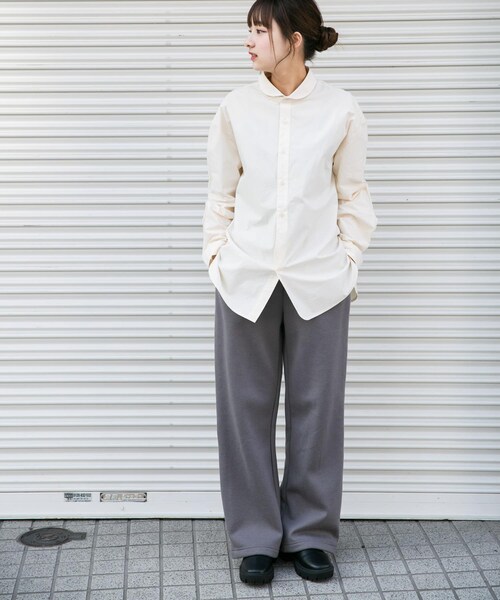 ITEMS URBANRESEARCH(アイテムズ アーバンリサーチ)の「ブロード ラウンドカラーシャツ(シャツ/ブラウス・メンズ・SAX/IVO/PPL/LIME GREEN・M/L)」の8枚目の写真