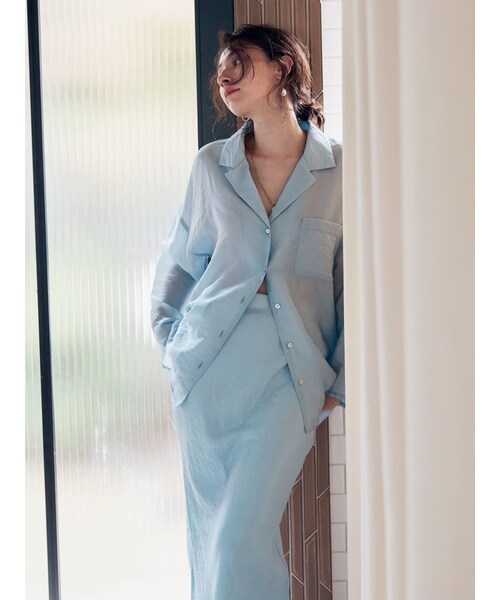 Ungrid（アングリッド）の「フィットサテンスカート（スカート・レディース・アイボリー/ブルー・S/M）」の8枚目の写真