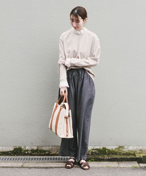 ITEMS URBANRESEARCH(アイテムズ アーバンリサーチ)の「『洗濯可』レーヨンデニムワイドパンツ(デニムパンツ・レディース・BLU/ONE WASH/BLK・Free)」の9枚目の写真