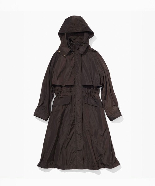 ROPE'(ロペ)の「【撥水】タフタフーデッドロング丈スプリングコート(マウンテンパーカー・レディース・ダークブラウン・F)」の6枚目の写真