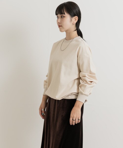 THE GOODLAND MARKET(ザグッドランドマーケット)の「『別注』MIDIUMISOLID×TGM Organic cotton pullover(Tシャツ/カットソー・レディース・IVORY/GREEN/CHARCOAL・FREE)」の13枚目の写真
