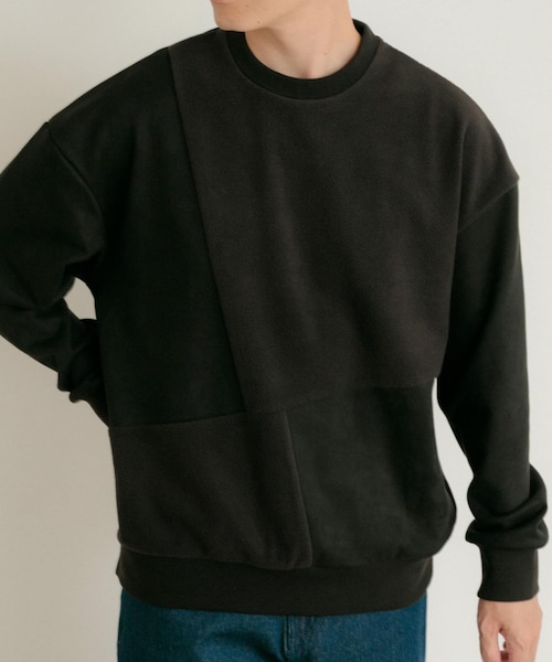 ITEMS URBANRESEARCH（アイテムズ アーバンリサーチ）の「『静電気防止』裏フリースフェイクスウェード クレイジープルオーバー（その他トップス・メンズ・GRN/BLU/IVO/BLK・M/L）」の2枚目の写真