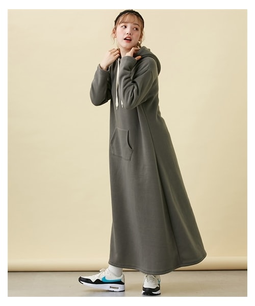 ANOMARY フード付きワンピース セール】 ◇コットンナイロン裏毛フード付きワンピース （ワンピース