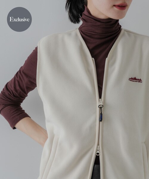 URBAN RESEARCH（アーバンリサーチ）の「『別注』THOUSAND MILE×URBAN RESEARCH　KNIT FREECE ZIP VEST（ベスト・レディース・OFF WHITE/BORDEAUX/BLACK・FREE）」の11枚目の写真