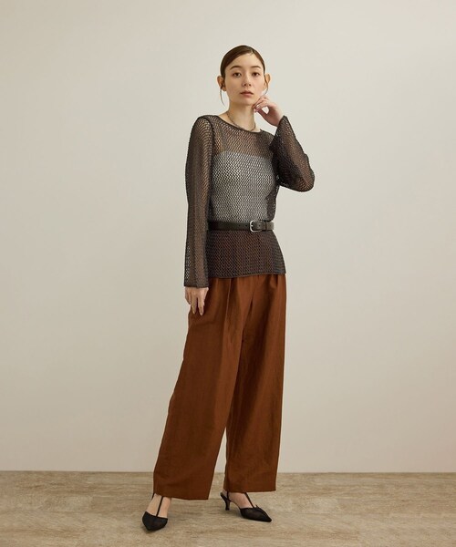 ROPE'(ロペ)の「ラメコードメッシュプルオーバー/洗える(その他トップス・レディース・ゴールド/シルバー・F)」の10枚目の写真