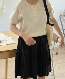 DHOLIC（ディーホリック）の「ハーフボタン半袖スウェット（スウェット・レディース）」