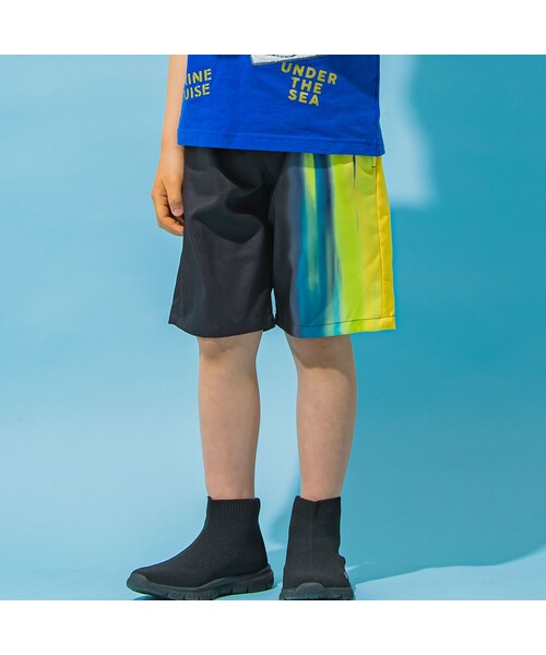 WASK（ワスク）の「5分丈レインボーストレッチウェザーパンツ(100~160cm)（その他パンツ・キッズ・レッド/ブラック系・110cm）」の2枚目の写真