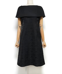 CELFORD | CELFORD（セルフォード）  ジャガードケープドレス（ブラック/サイズ38）(ドレス)